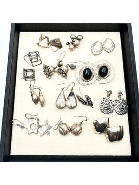 Sterling Silver Earrings Lot 117 Grams Wear Scrap or Resell All XRF Tested
